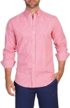 Tailorbyrd Gingham Stretch Button-down Shirt In Red