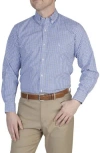 Tailorbyrd Gingham Stretch Button-down Shirt In Royal