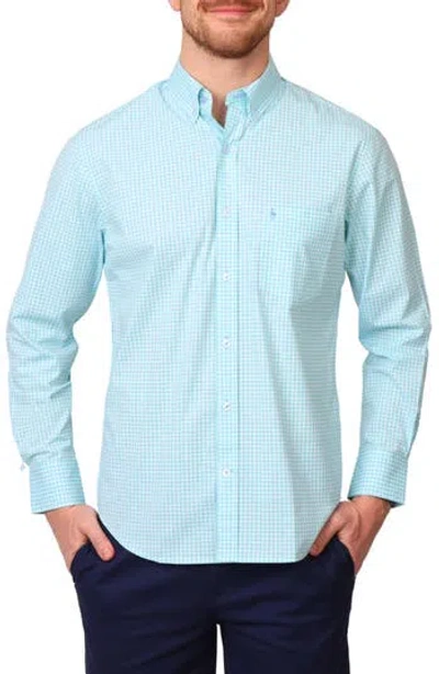 TAILORBYRD TAILORBYRD GINGHAM STRETCH COTTON BUTTON-UP SHIRT