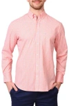 Tailorbyrd Gingham Stretch Cotton Button-up Shirt In Tangerine