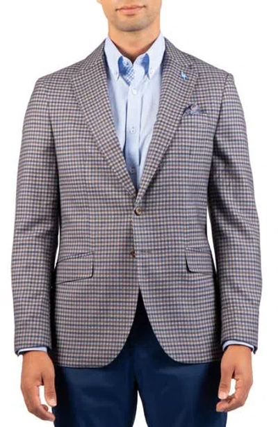 Tailorbyrd Gingham Textured Sport Coat In Blue