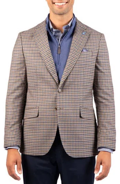 Tailorbyrd Gingham Textured Sport Coat In Brown