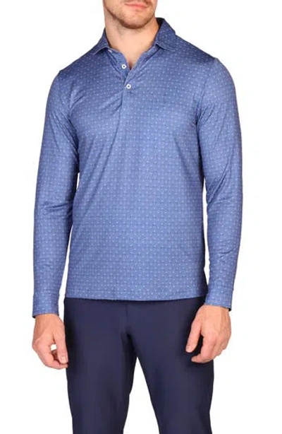 TAILORBYRD TAILORBYRD GOLF CLUB PRINT LONG SLEEVE PERFORMANCE QUARTER ZIP POLO
