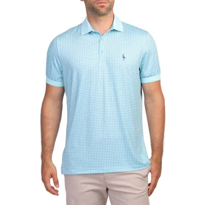 Tailorbyrd Golf Tee Print Performance Polo In Seafoam