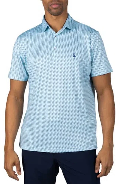 Tailorbyrd Golf Tees Print Performance Polo In Blue