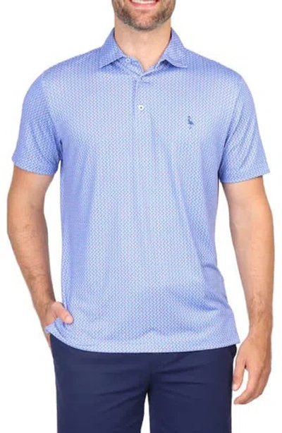 Tailorbyrd Golf Tees Print Performance Polo In Admiral Blue