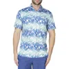 Tailorbyrd Gradient Floral Performance Polo In Blue