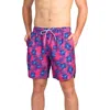 Tailorbyrd Hibiscus Bliss Swim Shorts In Neon Pink