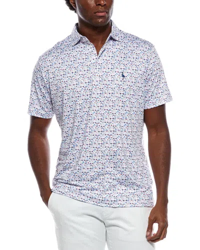 Tailorbyrd Hole-in-one Printed Performance Polo Shirt In Blue