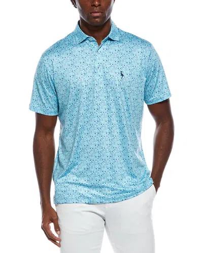 Tailorbyrd Hole-in-one Printed Performance Polo Shirt In Blue