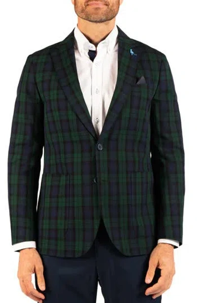Tailorbyrd Holiday Blackwatch Plaid Sport Coat In Green
