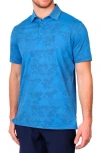 Tailorbyrd Honeycomb Print Performance Polo In Blue