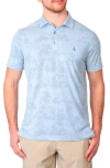 Tailorbyrd Honeycomb Print Performance Polo In Slate Blue
