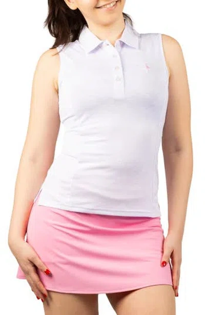 Tailorbyrd Honeycomb Textured Polo Tank In White