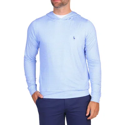Tailorbyrd Houndstooth Print Performance Polo In Blue
