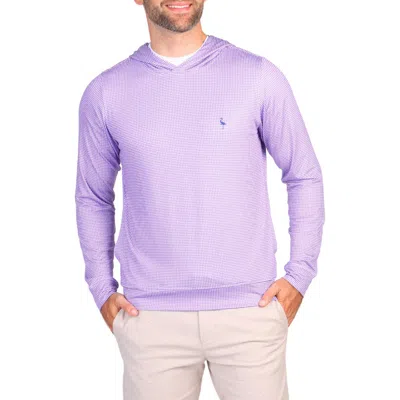 Tailorbyrd Houndstooth Print Performance Polo In Purple