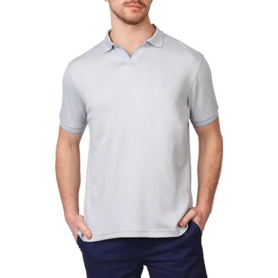 Tailorbyrd Johnny Collar Micro Piqué Modal Blend Polo In Light Grey Heather