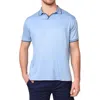 Tailorbyrd Johnny Collar Micro Piqué Modal Blend Polo In Oasis Blue