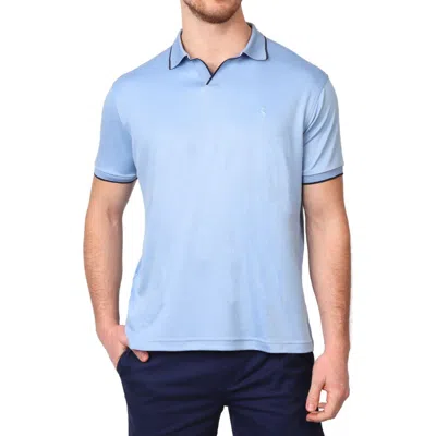 Tailorbyrd Johnny Collar Micro Piqué Modal Blend Polo In Oasis Blue