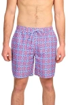 Tailorbyrd Kaleidoscope Print Swim Trunks In Multi