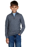 Tailorbyrd Kids' Brushed Mélange Quarter Zip Pullover In Gray