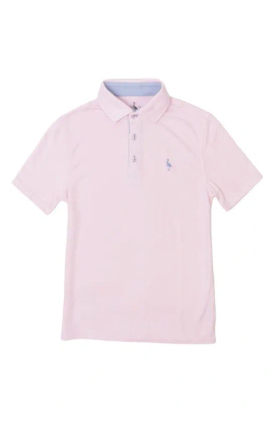 Tailorbyrd Kids' Modal Contrast Trim Polo In Light Pink