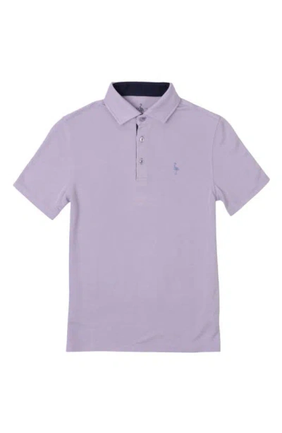 Tailorbyrd Kids' Modal Contrast Trim Polo In Orchid