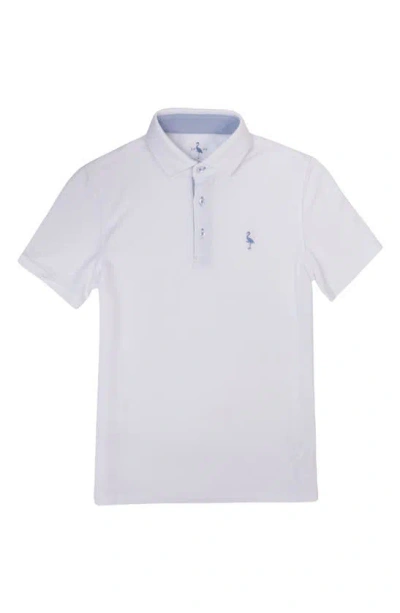 Tailorbyrd Kids' Modal Contrast Trim Polo In White