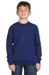 Tailorbyrd Kids' Sueded Fleece Crewneck Pullover In Navy