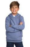 Tailorbyrd Kids' Sueded Fleece Hoodie In Denim Blue Heather