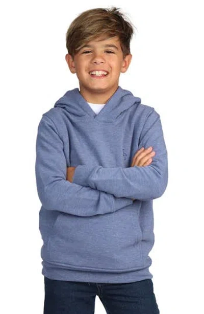 Tailorbyrd Kids' Sueded Fleece Hoodie In Denim Blue Heather