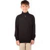 Tailorbyrd Kids' Fleece Quarter-zip Pullover In Black