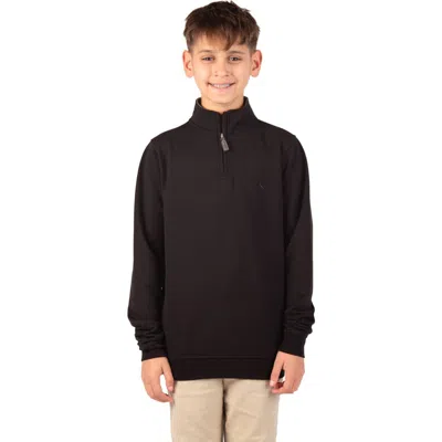 Tailorbyrd Kids' Fleece Quarter-zip Pullover In Black