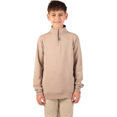Tailorbyrd Kids' Fleece Quarter-zip Pullover In Brown