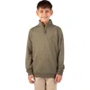 Tailorbyrd Kids' Fleece Quarter-zip Pullover In Brown