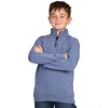 Tailorbyrd Kids' Sueded Fleece Quarter Zip Pullover In Denim Blue Heather