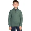 Tailorbyrd Kids' Sueded Fleece Quarter Zip Pullover In Olive Heather