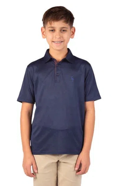 Tailorbyrd Kids' Honeycomb Jacquard Polo In Blue