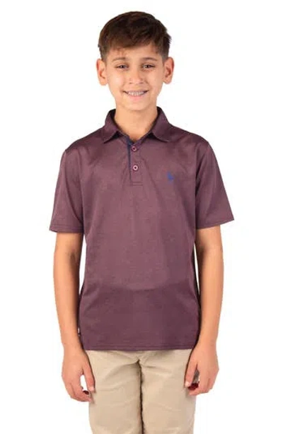 Tailorbyrd Kids' Honeycomb Jacquard Polo In Brown