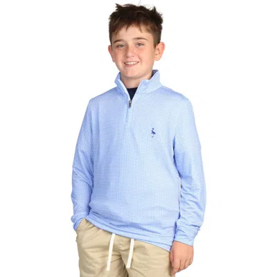 Tailorbyrd Kids' Houndstooth Quarter-zip Pullover In Blue