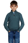 Tailorbyrd Kids' Knit Quarter-zip Pullover In Animal Print