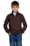 Tailorbyrd Kids' Knit Quarter-zip Pullover In Brown