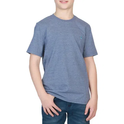 Tailorbyrd Kids' Mélange Knit T-shirt In Denim Blue