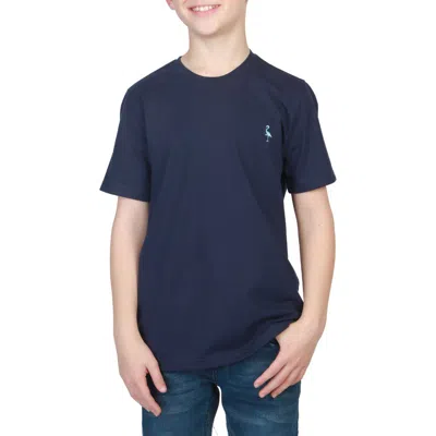 Tailorbyrd Kids' Mélange Knit T-shirt In Navy