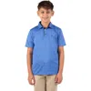 Tailorbyrd Kids' Mélange Mesh Performance Polo In Blue