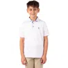 Tailorbyrd Kids' Mélange Mesh Performance Polo In White