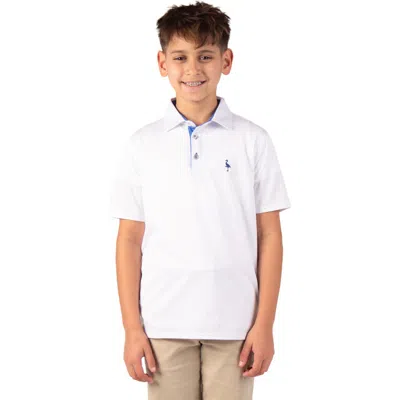 Tailorbyrd Kids' Mélange Mesh Performance Polo In White