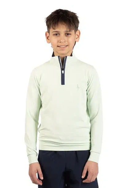 Tailorbyrd Kids' Micro Grid Textured Pullover In Green