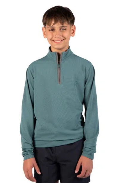 Tailorbyrd Kids' Micro Grid Textured Pullover In Green