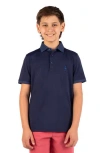 Tailorbyrd Kids' Micro Perforated Polo In Blue